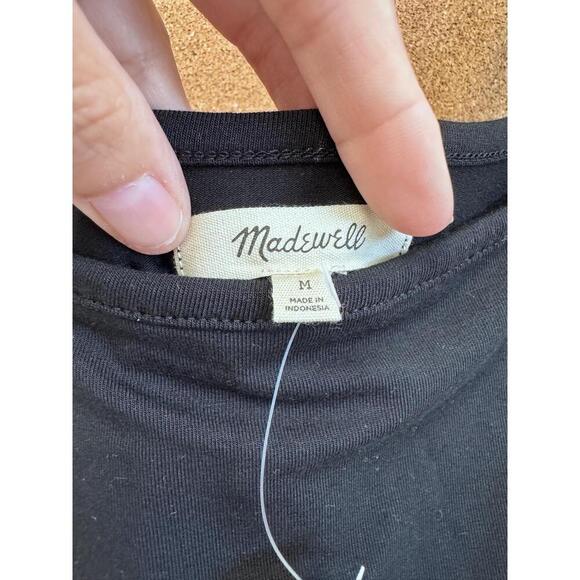 Madewell Black Thin Straps Snap Closure Bodysuit Medium New W/Tag Closet Staple - Picture 4 of 5